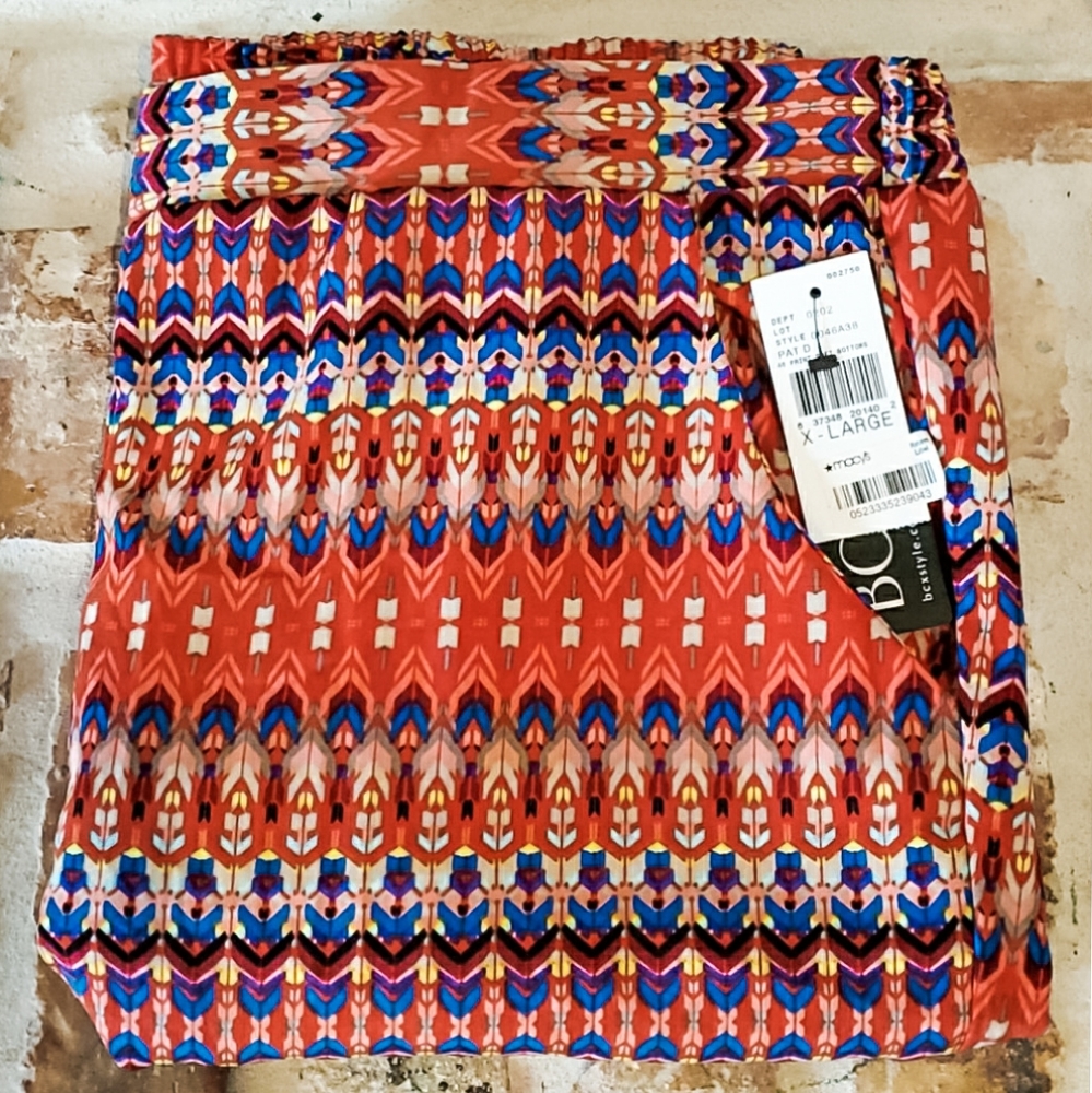 NWT BCX Printed Wide Leg Pocketed Palazzo Pants
